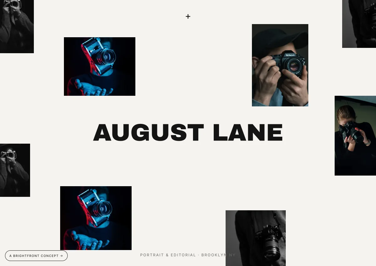 August Lane Photography — photographer website concept by BrightFront